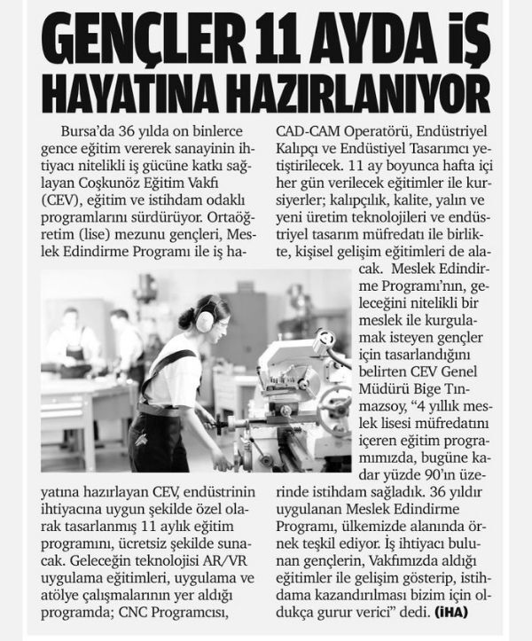 Gençler 11 Ayda İş Hayatına Hazırlanıyor!