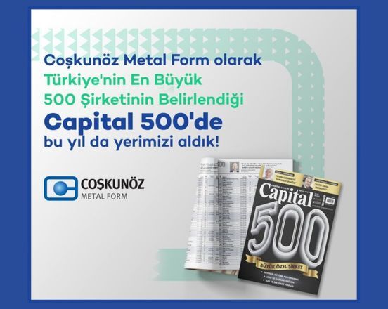 Capital 500 Araştırması Listesi'nde Yerimizi Aldık!